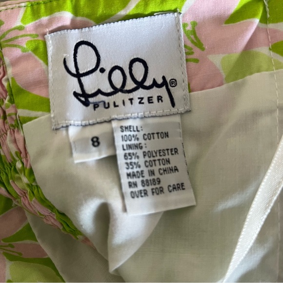 Lilly Pulitzer Green and White Strapless Dress - Picture 7 of 8